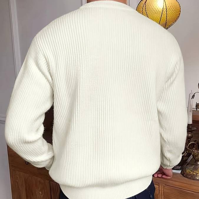 Lässiger Pullover mit Rundhalsausschnitt für Herren